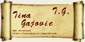 Tina Gajović vizit kartica